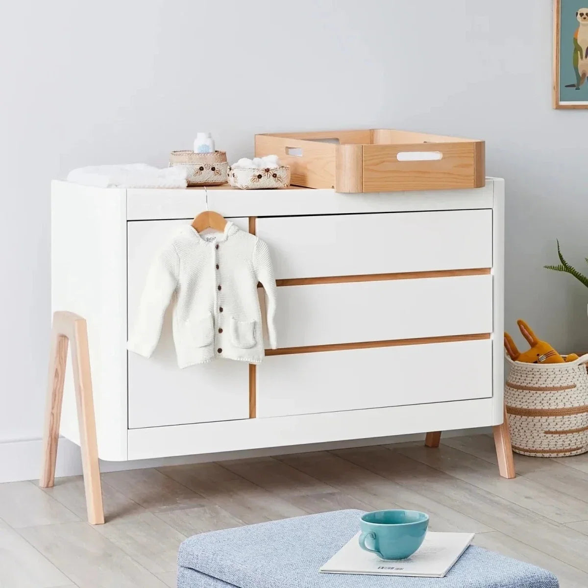 Gaia Baby Hera Dresser - Scandi White/Natural