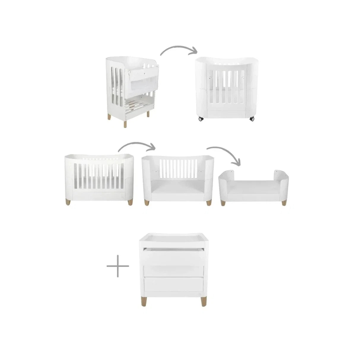 Gaia Baby Serena All-In-One Dresser Set - White/Natural