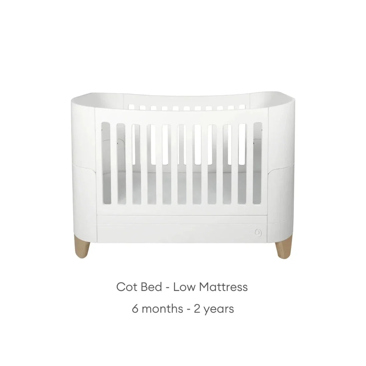Gaia Baby Serena Cot Bed & Bedside Crib - White/Natural