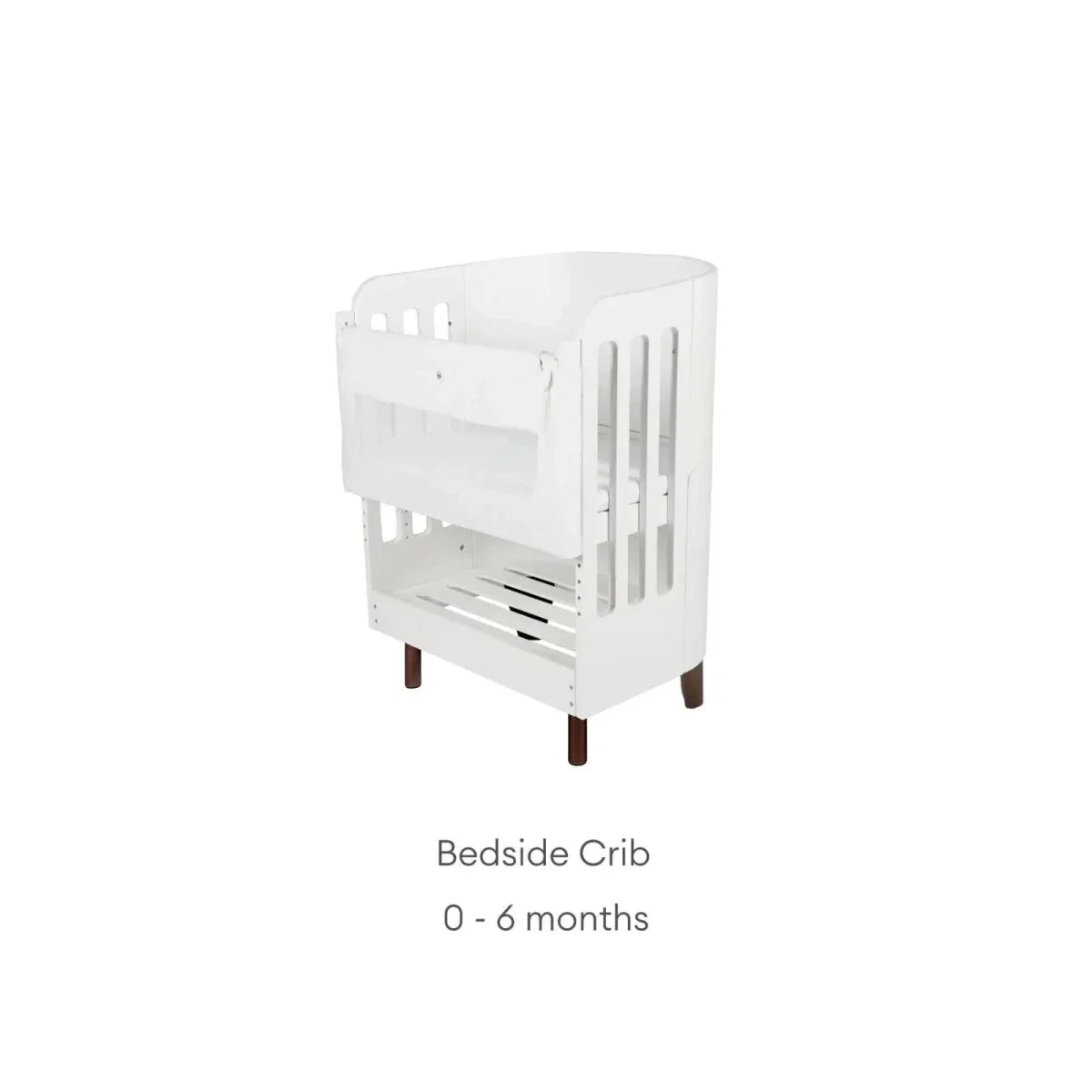 Gaia Baby Serena Cot Bed & Bedside Crib - White/Walnut