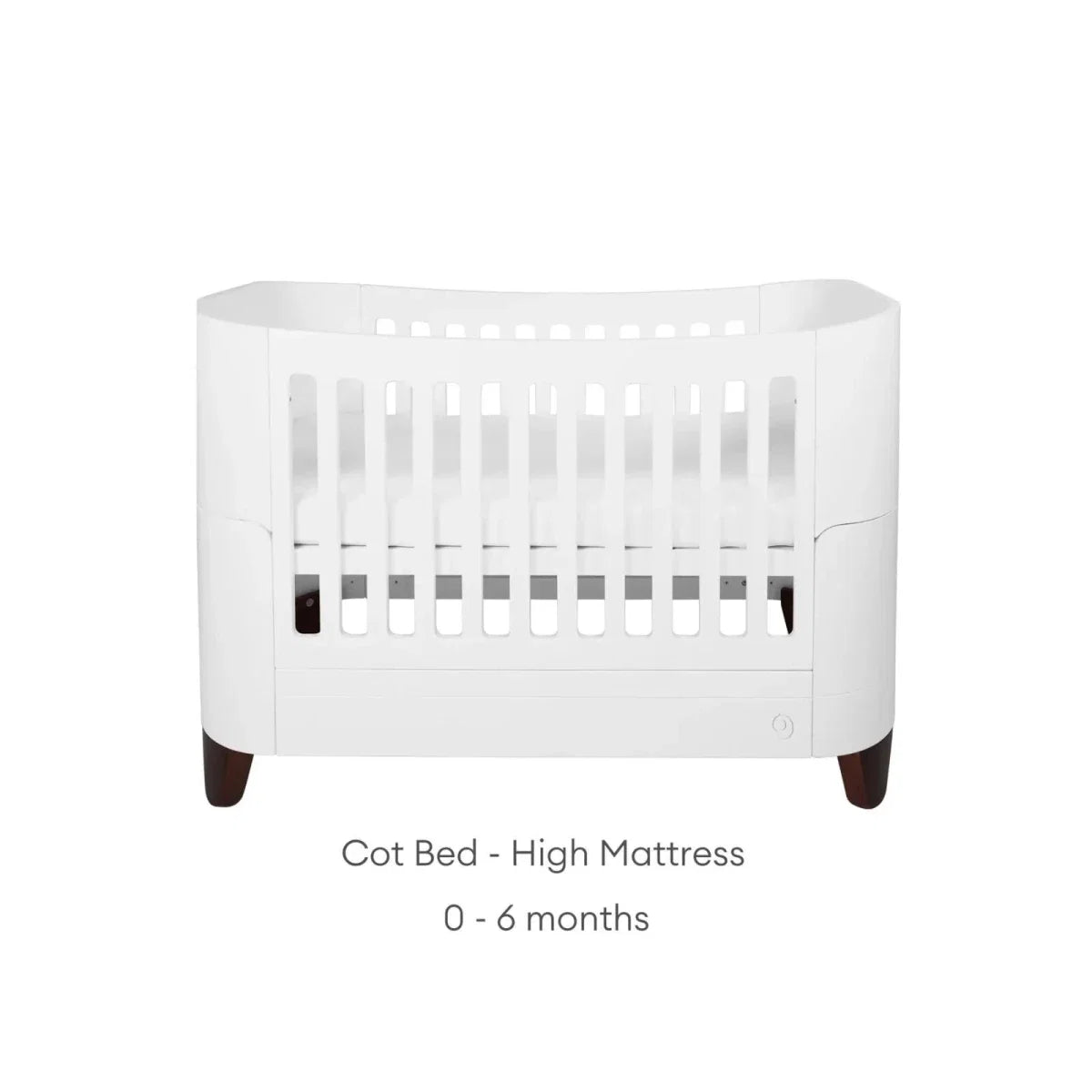 Gaia Baby Serena Cot Bed & Bedside Crib - White/Walnut