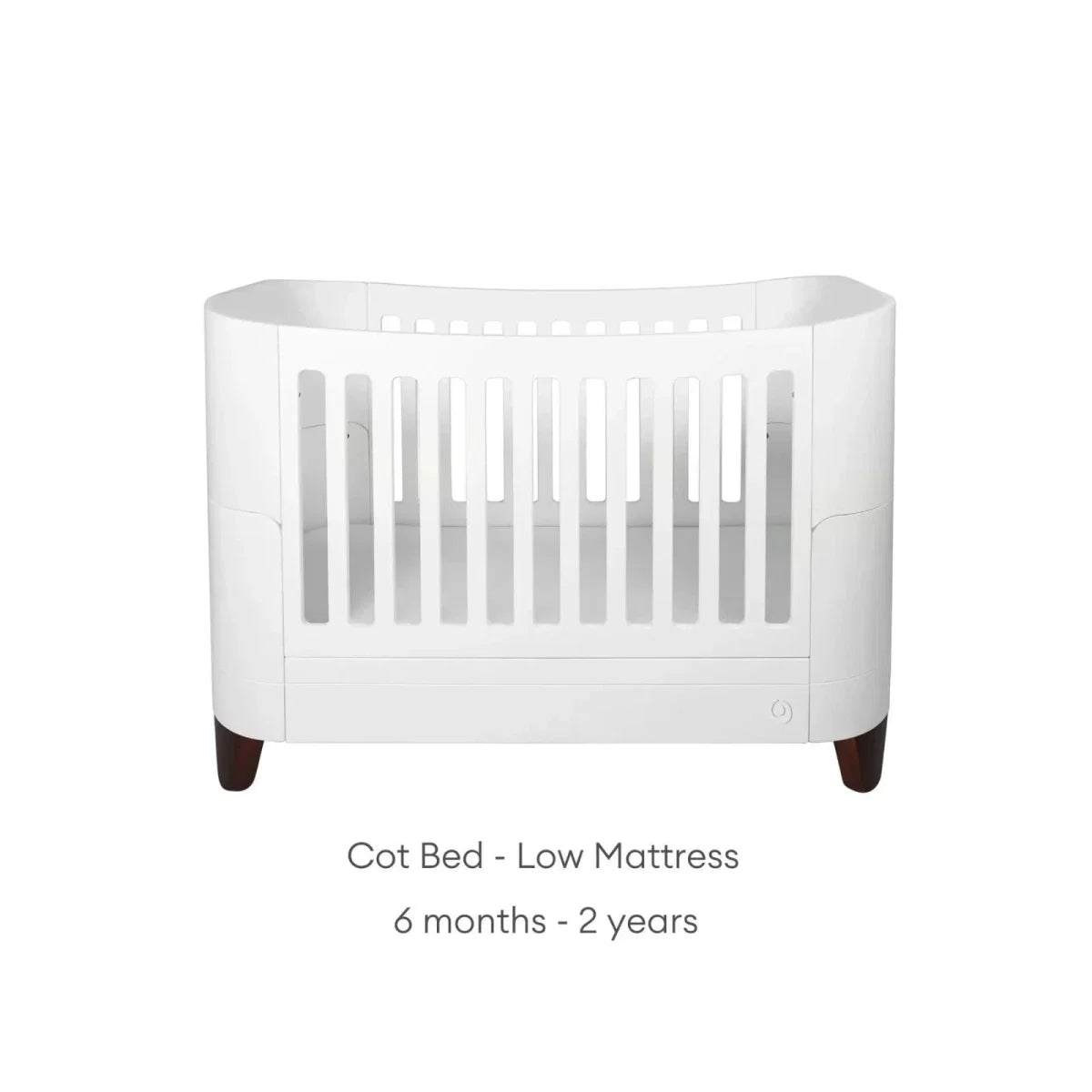 Gaia Baby Serena Cot Bed & Bedside Crib - White/Walnut