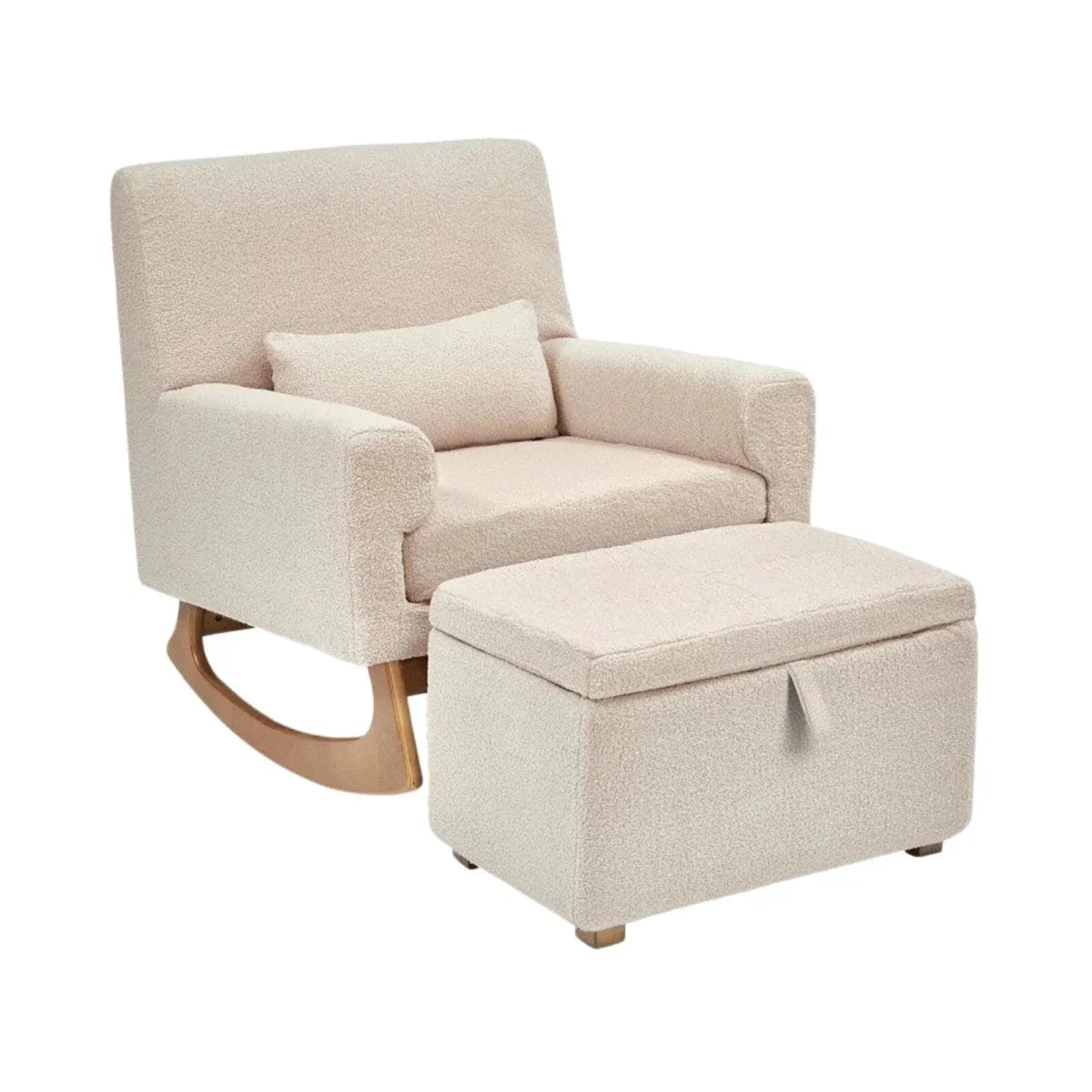 Gaia Baby Serena Nursing Chair and Footstool Set - Biscuit Boucle