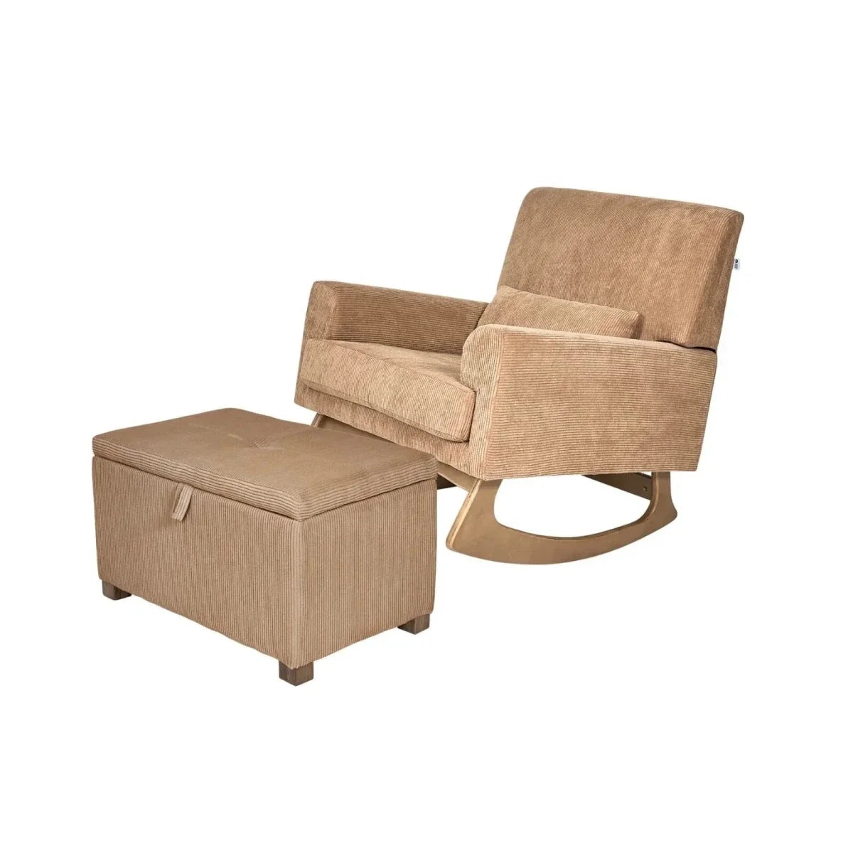 Gaia Baby Serena Nursing Chair and Footstool Set - Caramel Corduroy