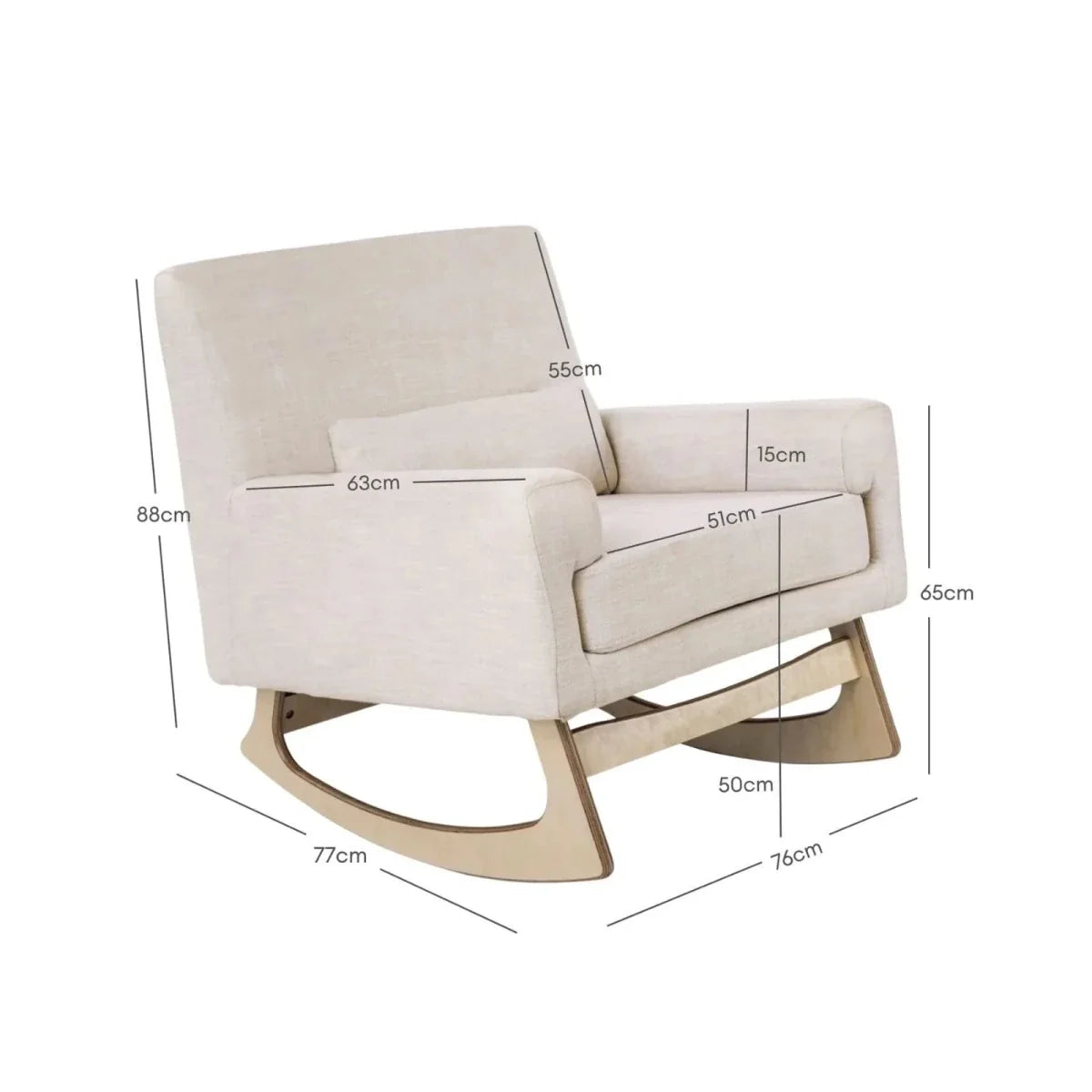 Gaia Baby Serena Rocking & Nursing Chair - Oat