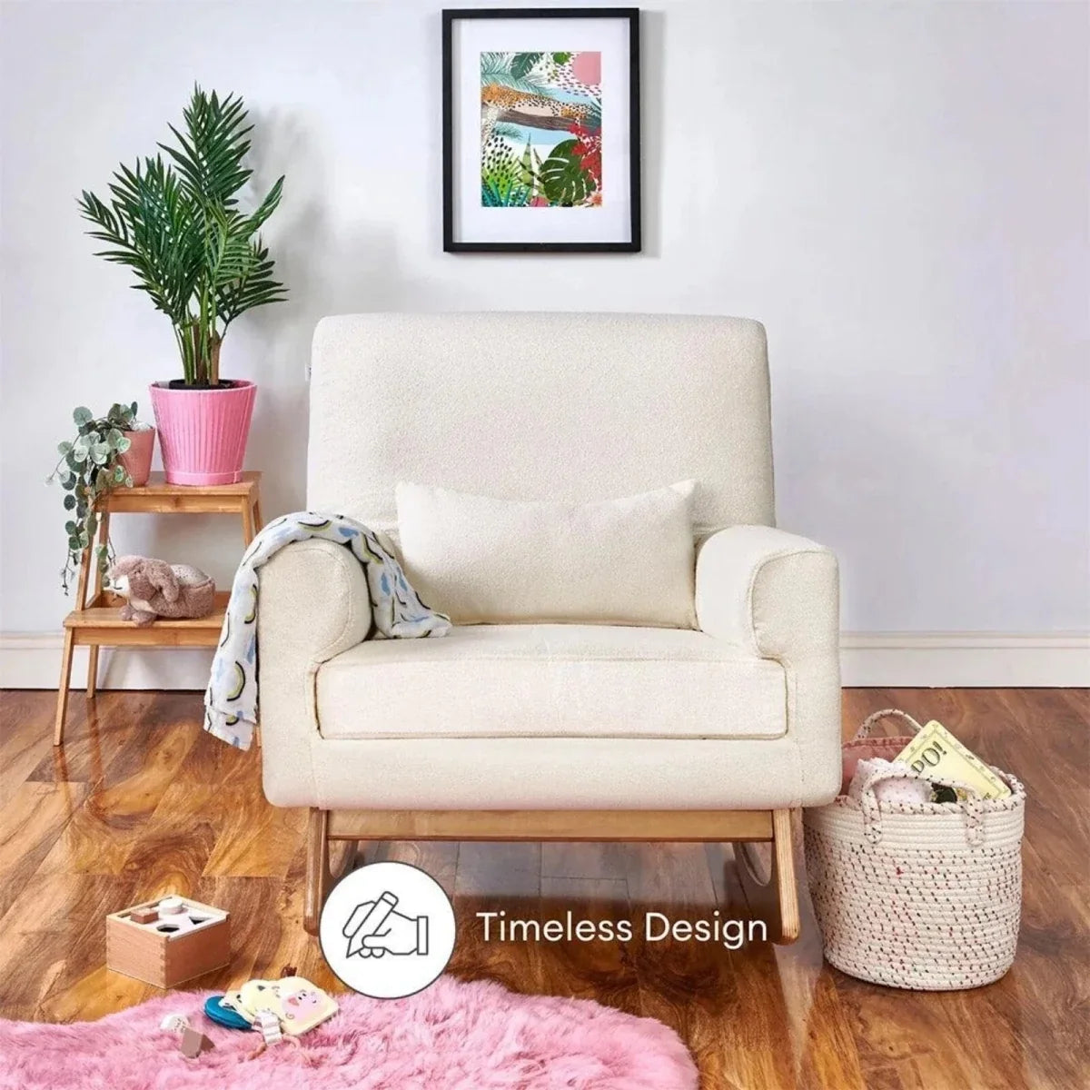 Gaia Baby Serena Rocking & Nursing Chair - Chalk Boucle
