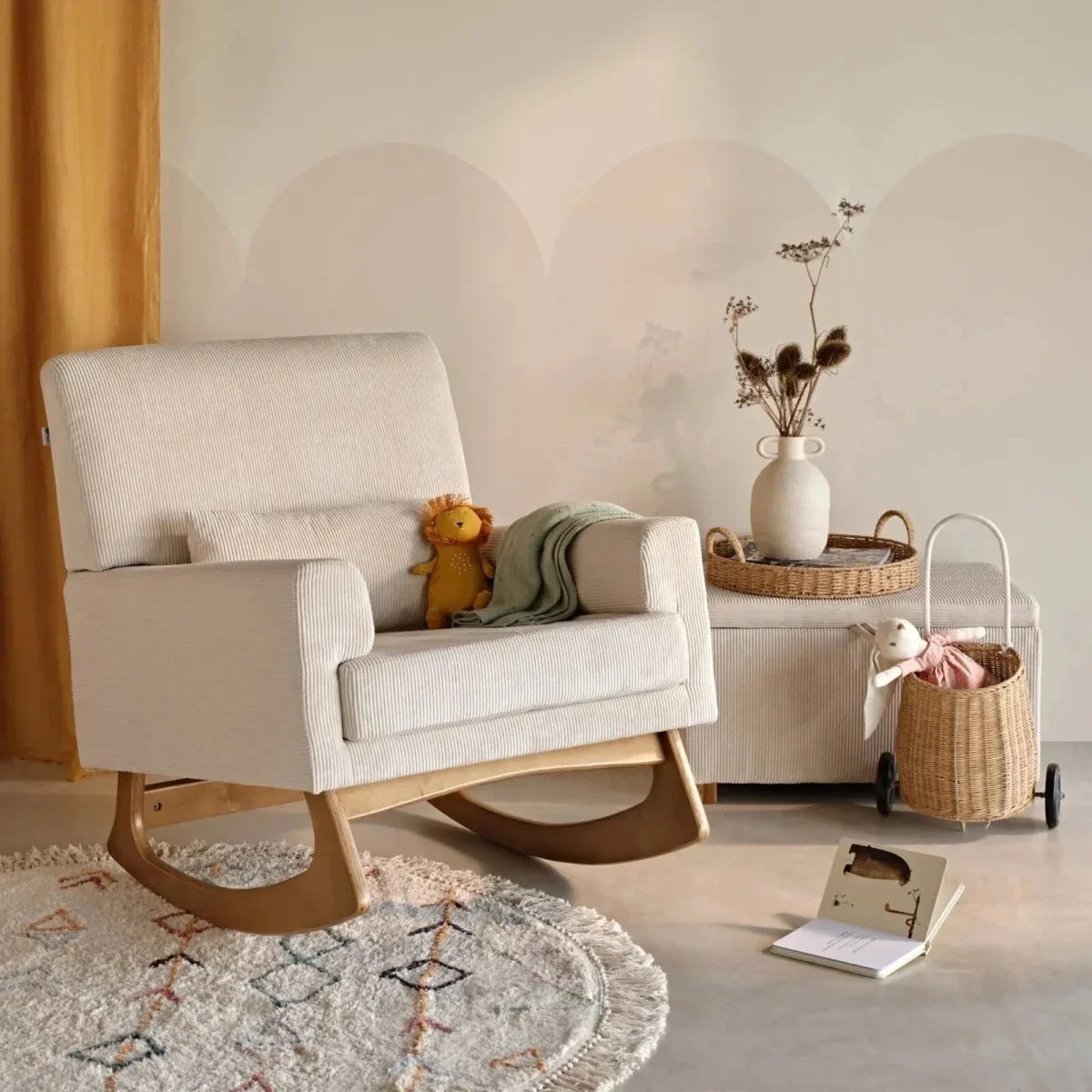 Gaia Baby Serena Rocking & Nursing Chair - Ecru Corduroy