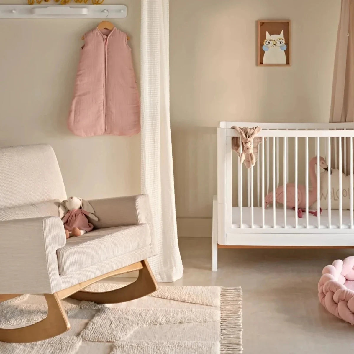 Gaia Baby Serena Rocking & Nursing Chair - Ecru Corduroy