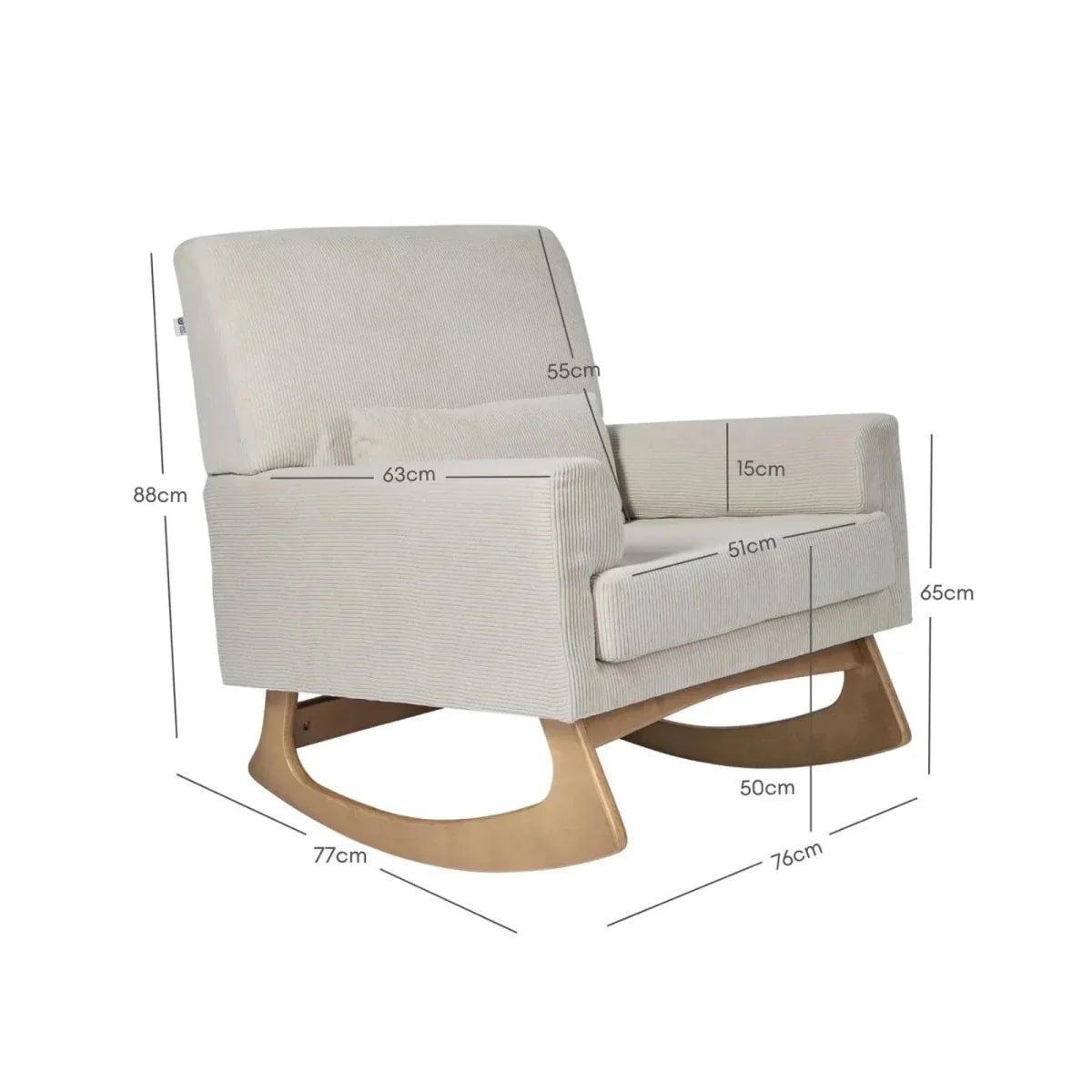 Gaia Baby Serena Rocking & Nursing Chair - Ecru Corduroy