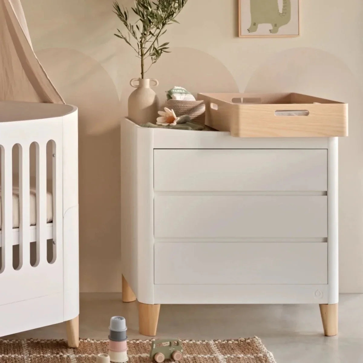 Gaia Baby Serena Dresser - White/Natural