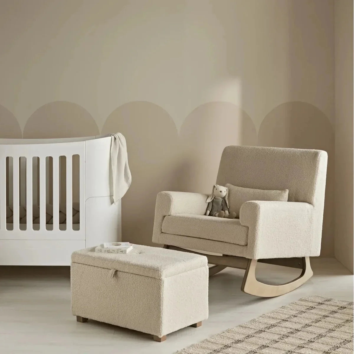 Gaia Baby Serena Footstool - Biscuit Boucle