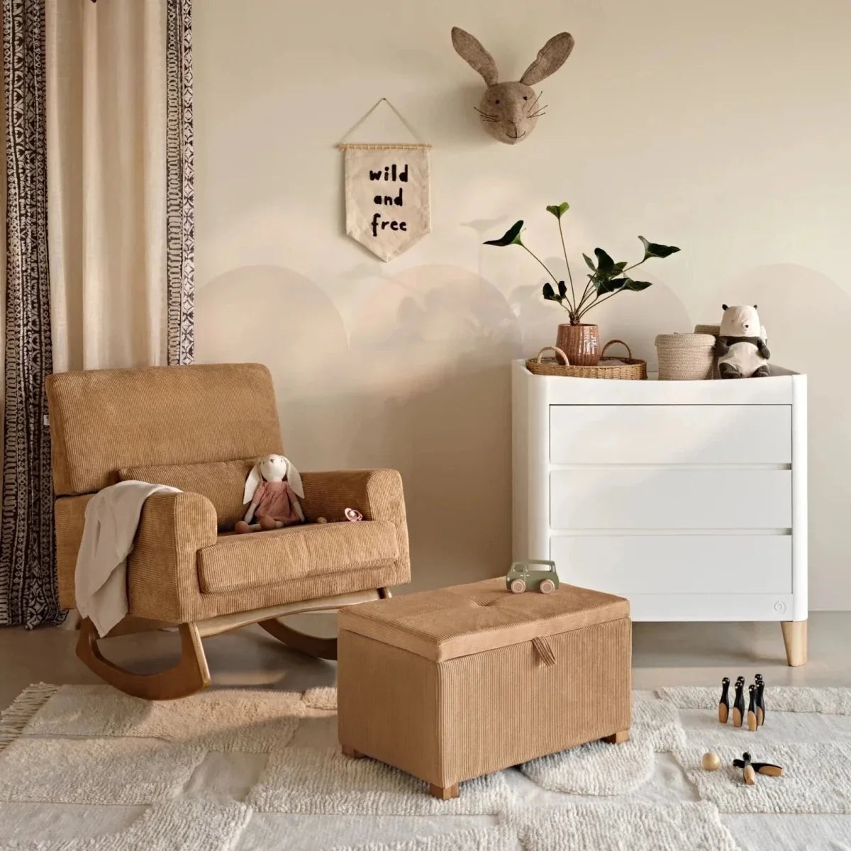 Gaia Baby Serena Footstool - Caramel Corduroy