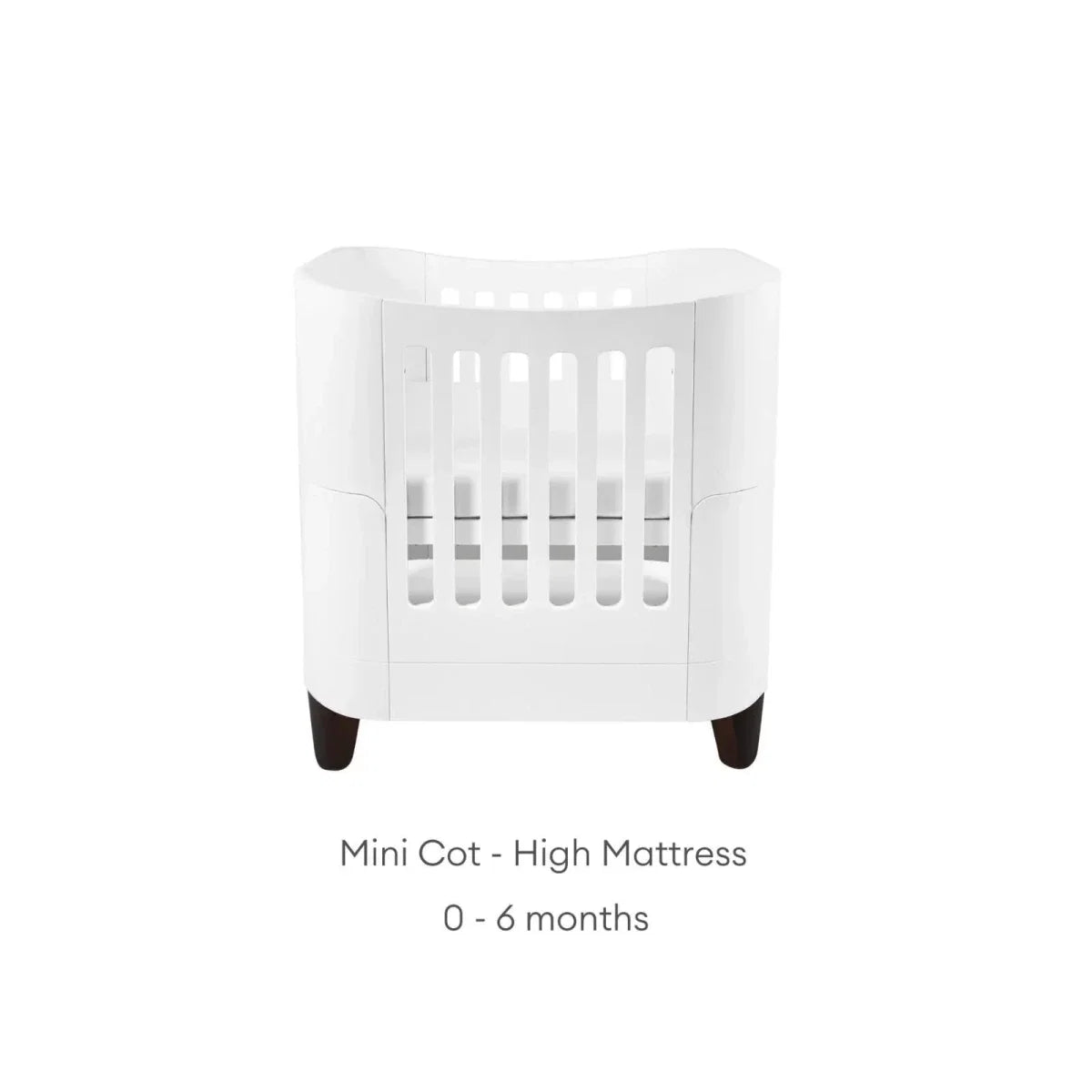 Gaia Baby Serena Mini Cot Bed - White/Walnut