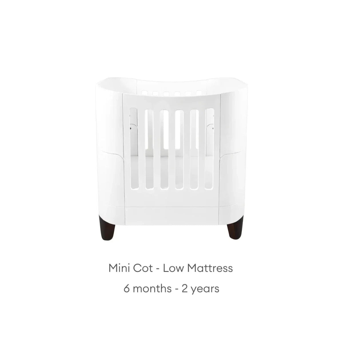 Gaia Baby Serena Mini Cot Bed - White/Walnut