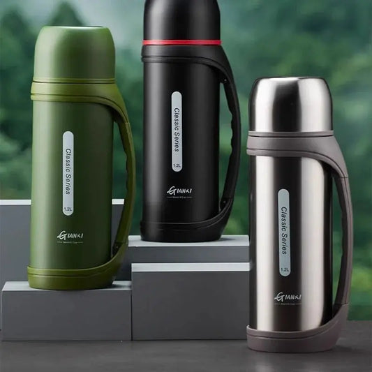 **GIANXI 1.2L Large Capacity Vacuum Thermos – Portable Outdoor Camping & Travel Coffee Kettle**
