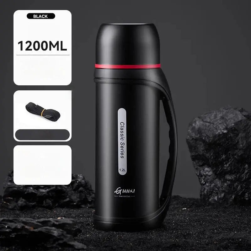 **GIANXI 1.2L Large Capacity Vacuum Thermos – Portable Outdoor Camping & Travel Coffee Kettle**
