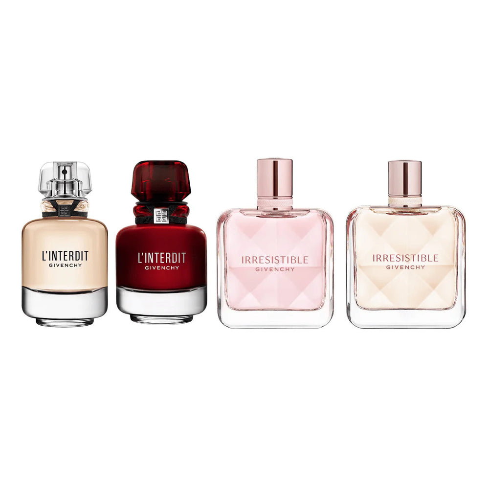 Givenchy Miniatures Gift Set 10ml L'Interdit  + 10ml L'Interdit Rouge + 8ml Irresistible  + 8ml Irresistible Rose Velvet EDP Women's Fragrance