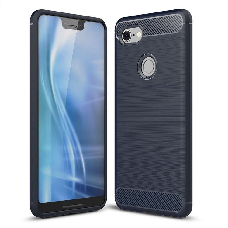 Brushed Texture Carbon Fiber Shockproof TPU Case for Google Pixel 3 XL, For Google Pixel 3 XL