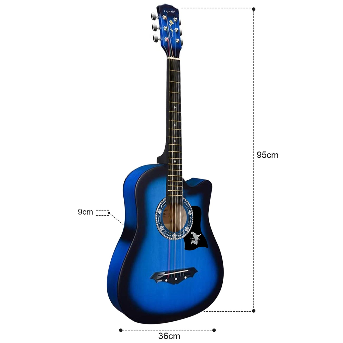 38" Full Size 6 String Acoustic Guitar with Stand