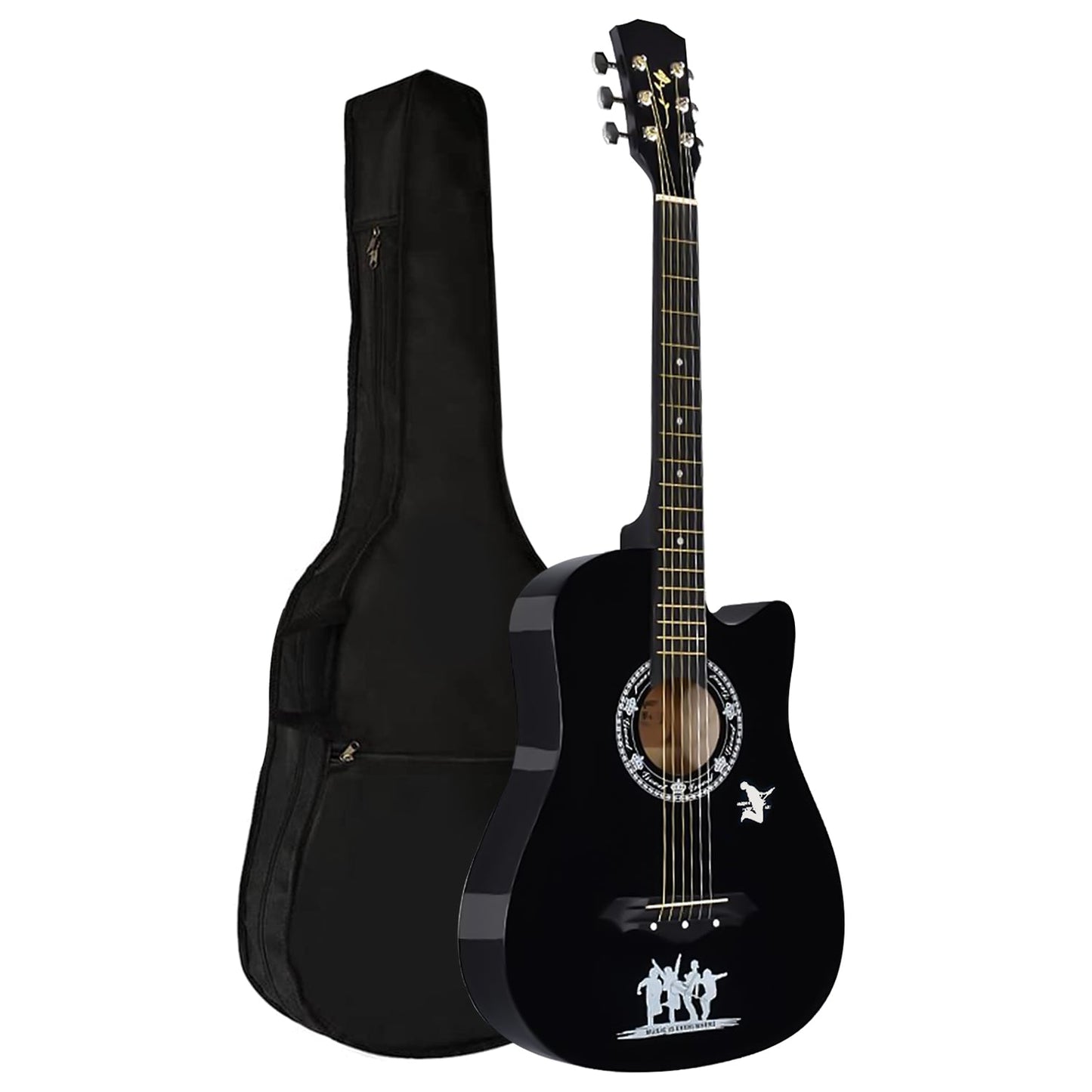 38" Full Size 6 String Acoustic Guitar with Stand