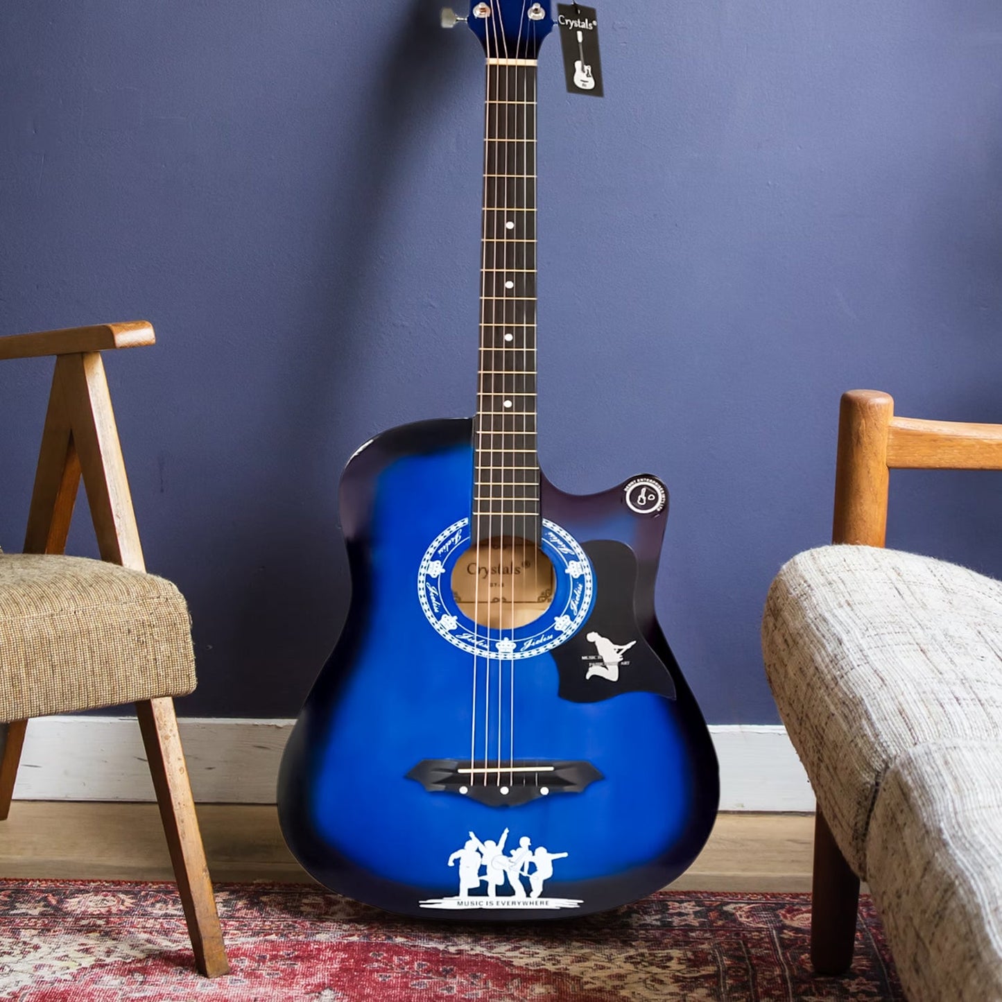38" Full Size 6 String Acoustic Guitar Blue