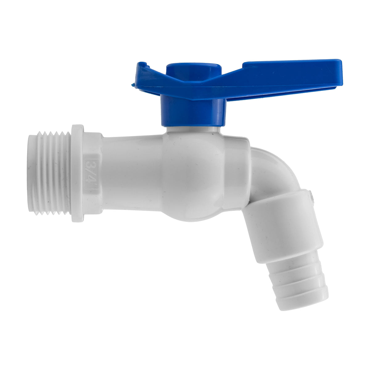 3/4" BSPM Plastic Tap White/Blue