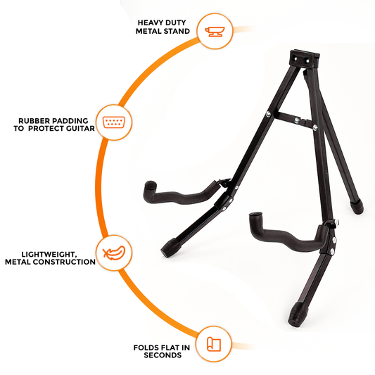 Foldable Music Guitar Stand (Black)