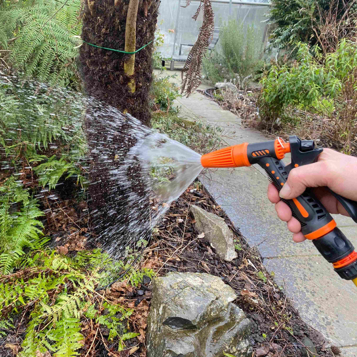 Hose Gun Water Sprayer Adjustable Black Orange