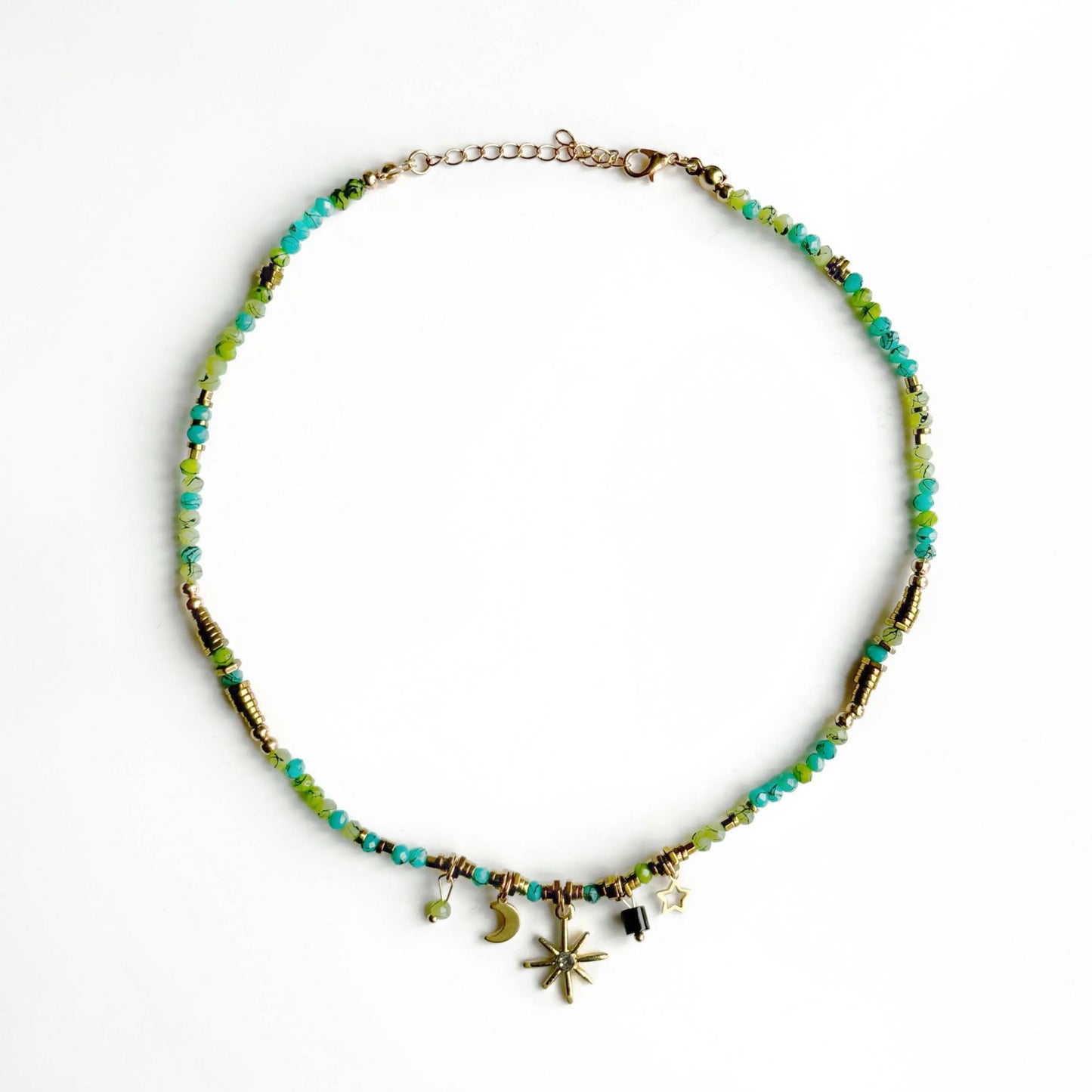 Gaia Aqua Beaded Necklace