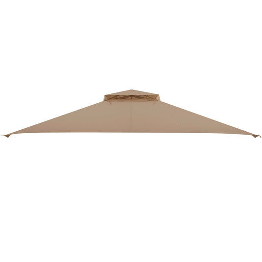 368 x 303CM Gazebo Replacement Top with Air Vent and Drainage Holes-Brown