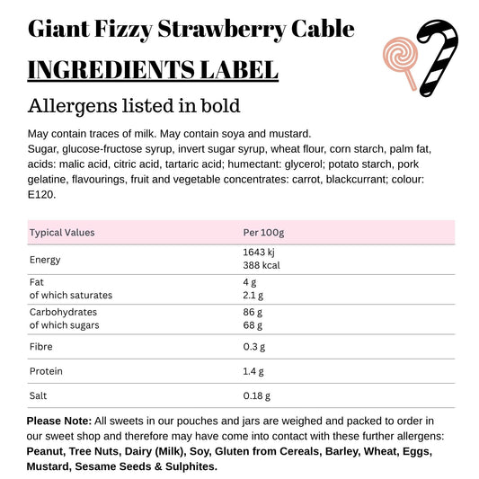Giant Fizzy Strawberry Cable
