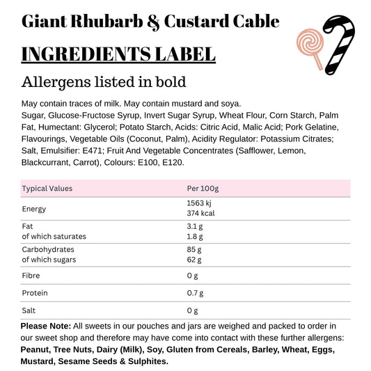 Giant Rhubarb & Custard Cable