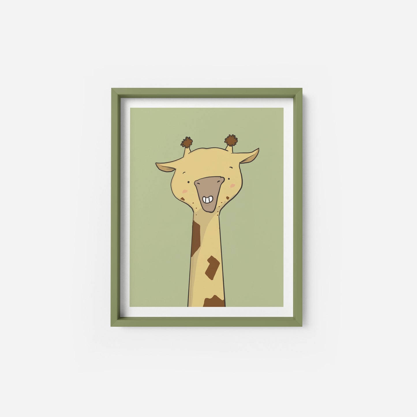Cute Giraffe Wall Art Print