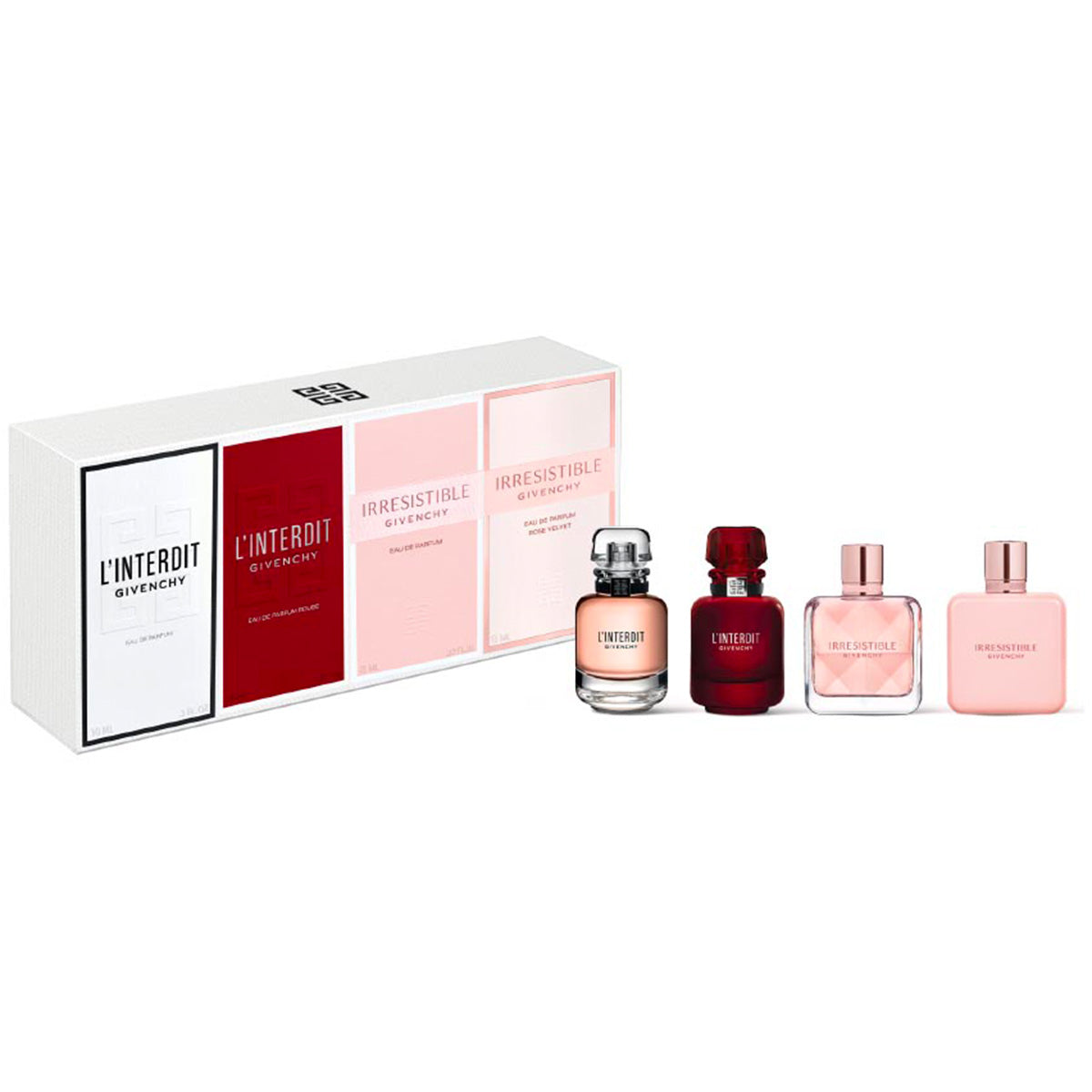 Givenchy Miniatures Gift Set 10ml L'Interdit  + 10ml L'Interdit Rouge + 8ml Irresistible  + 8ml Irresistible Rose Velvet EDP Women's Fragrance
