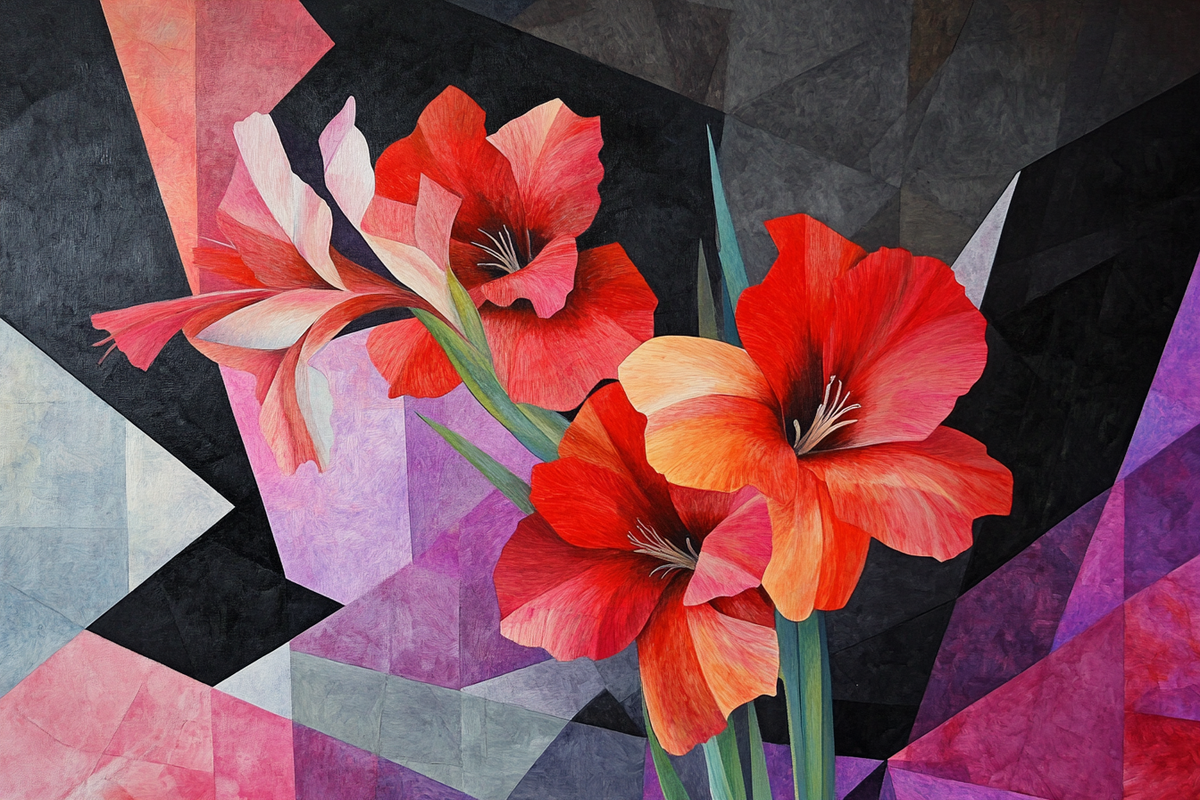 Gladiolus Geometry Blanket