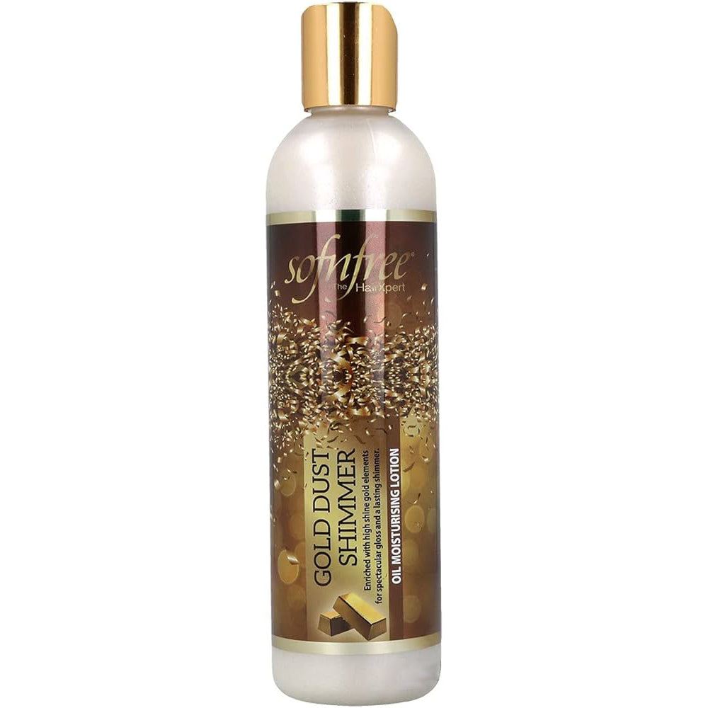Sof n Free Gold Dust Shimmer Oil Moisturising Lotion Hydrating & Shimmering for All Hair Types 250 ml/8.45 oz