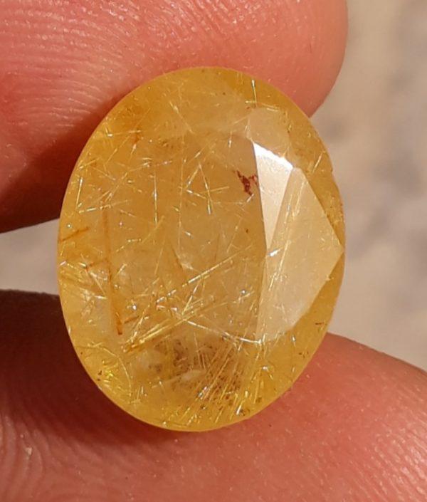 10.90ct Golden  Tourmalated Quartz - Golden  Rutile Quartz - Rutilated Quartz