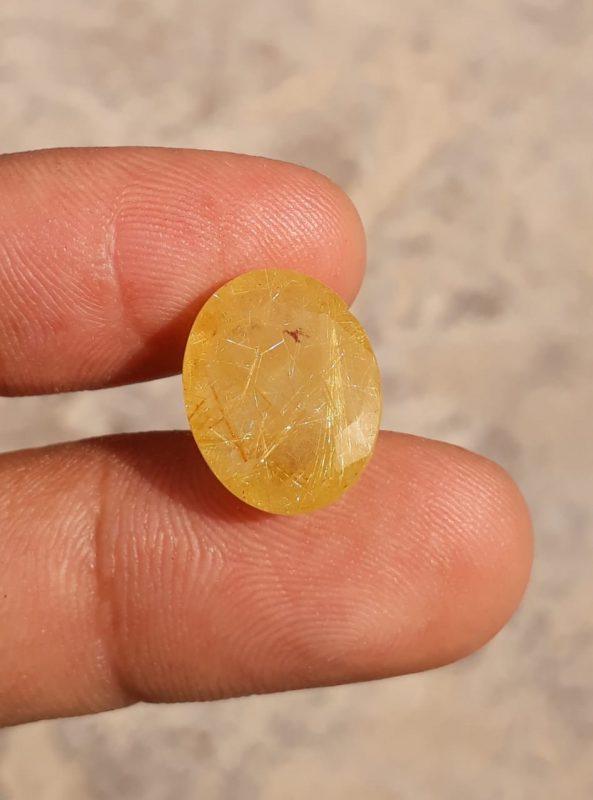 10.90ct Golden  Tourmalated Quartz - Golden  Rutile Quartz - Rutilated Quartz