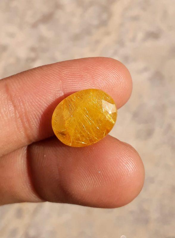 8.3ct Golden  Tourmalated Quartz - Golden  Rutile Quartz - Rutilated Quartz