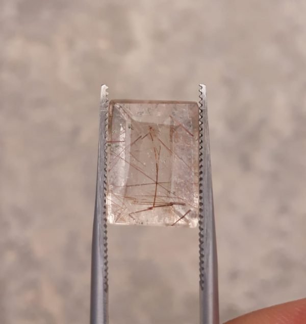 7.50ct Red  Tourmalated Quartz - Red Rutile Quartz - Rutilated Quartz