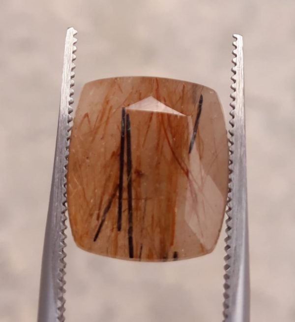 7.65ct Brown  Tourmalated Quartz - Brown  Rutile Quartz - Rutilated Quartz
