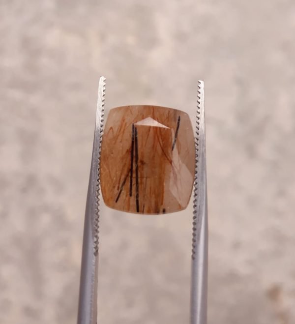 7.65ct Brown  Tourmalated Quartz - Brown  Rutile Quartz - Rutilated Quartz