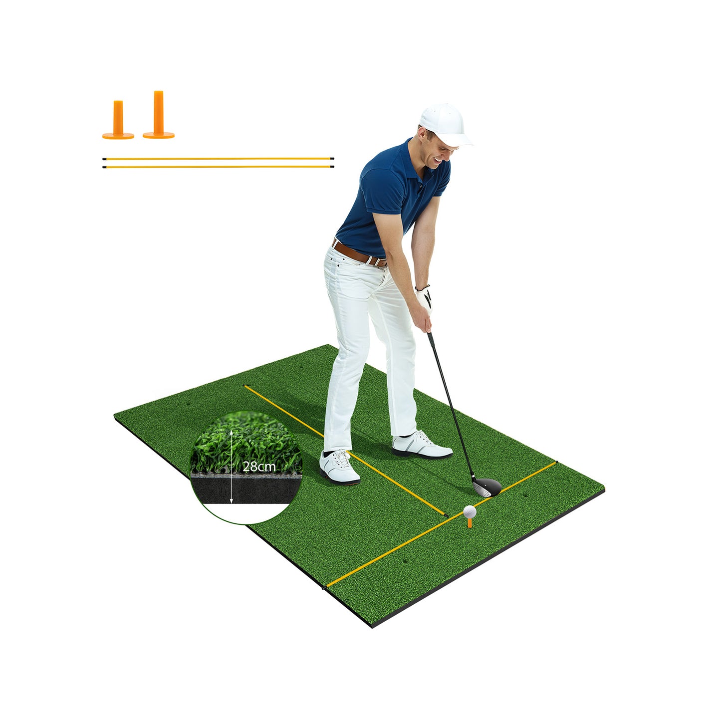 3-In-1 Premium Golf Practice Hitting Mat-27 mm