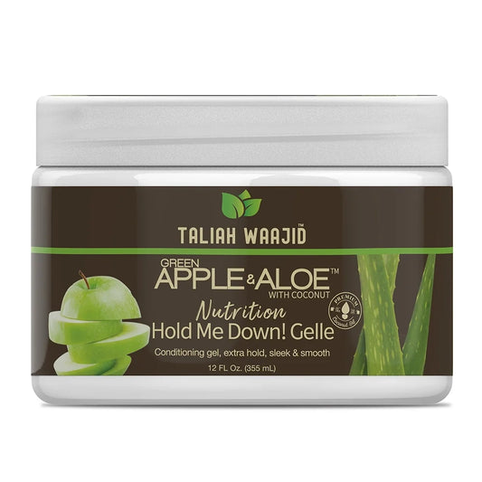Taliah Waajid Green Apple & Aloe Nutrition Hold Me Down Gelle Strong Hold & Nourishment for All Hair Types 12 oz