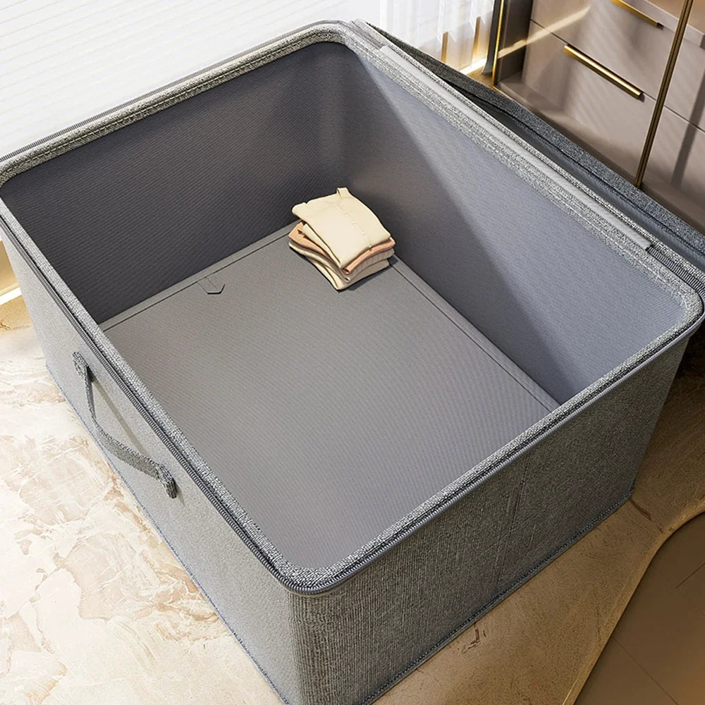 Foldable Storage Box with Zipper - Large Capacity Clothes Home Organiser Boxes
