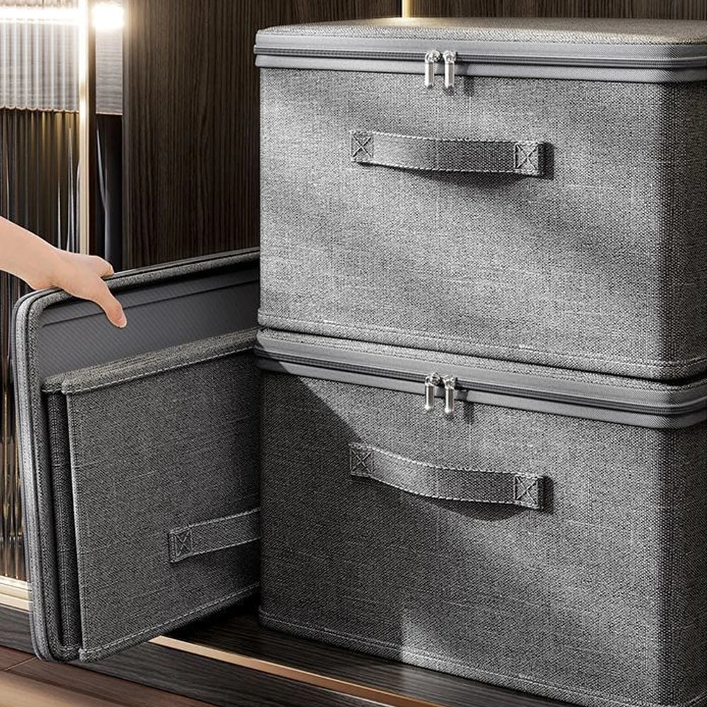 Foldable Storage Box with Zipper - Large Capacity Clothes Home Organiser Boxes