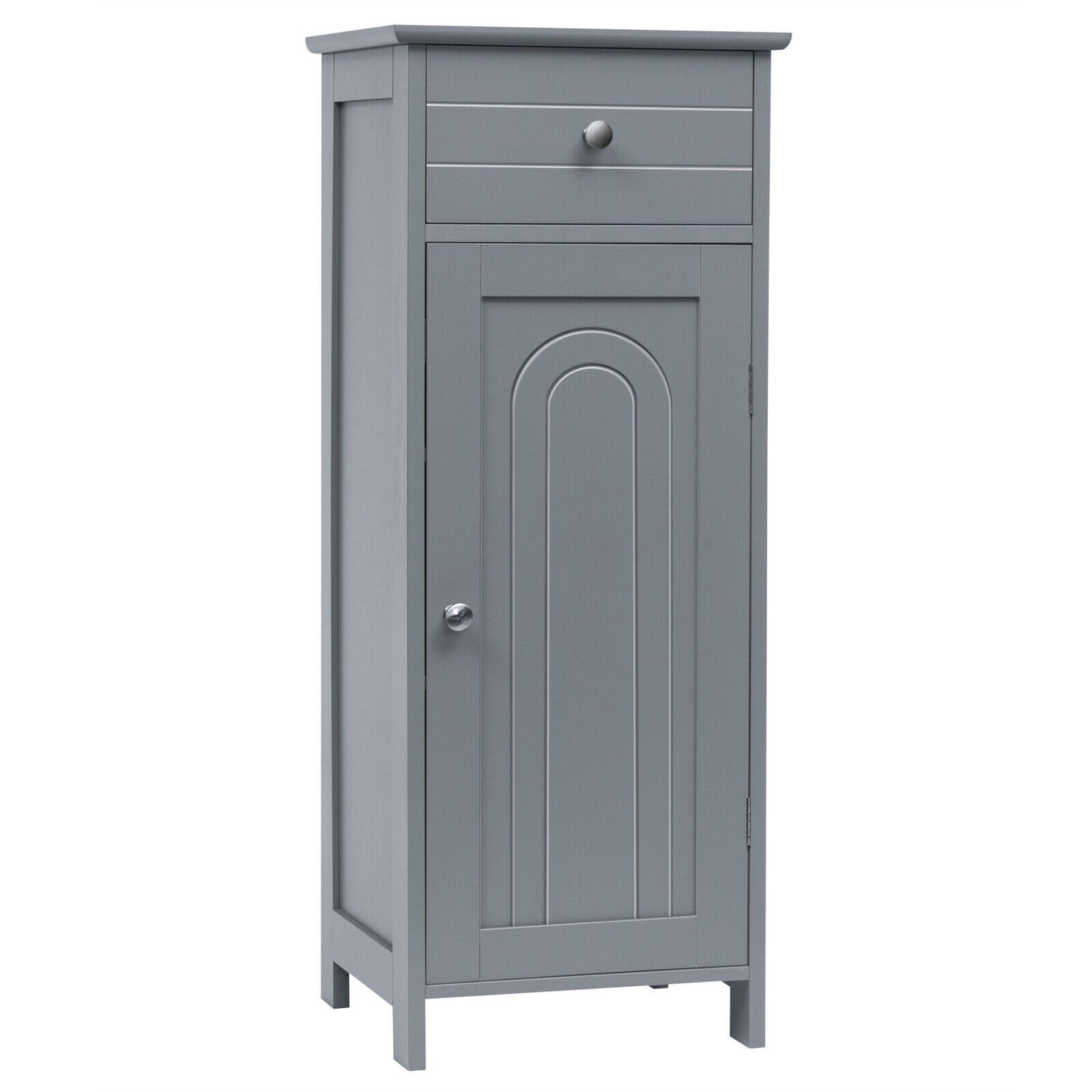 1-Door Freestanding Bathroom Storage Cabinet with Drawer and Adjustable Shelves-Black