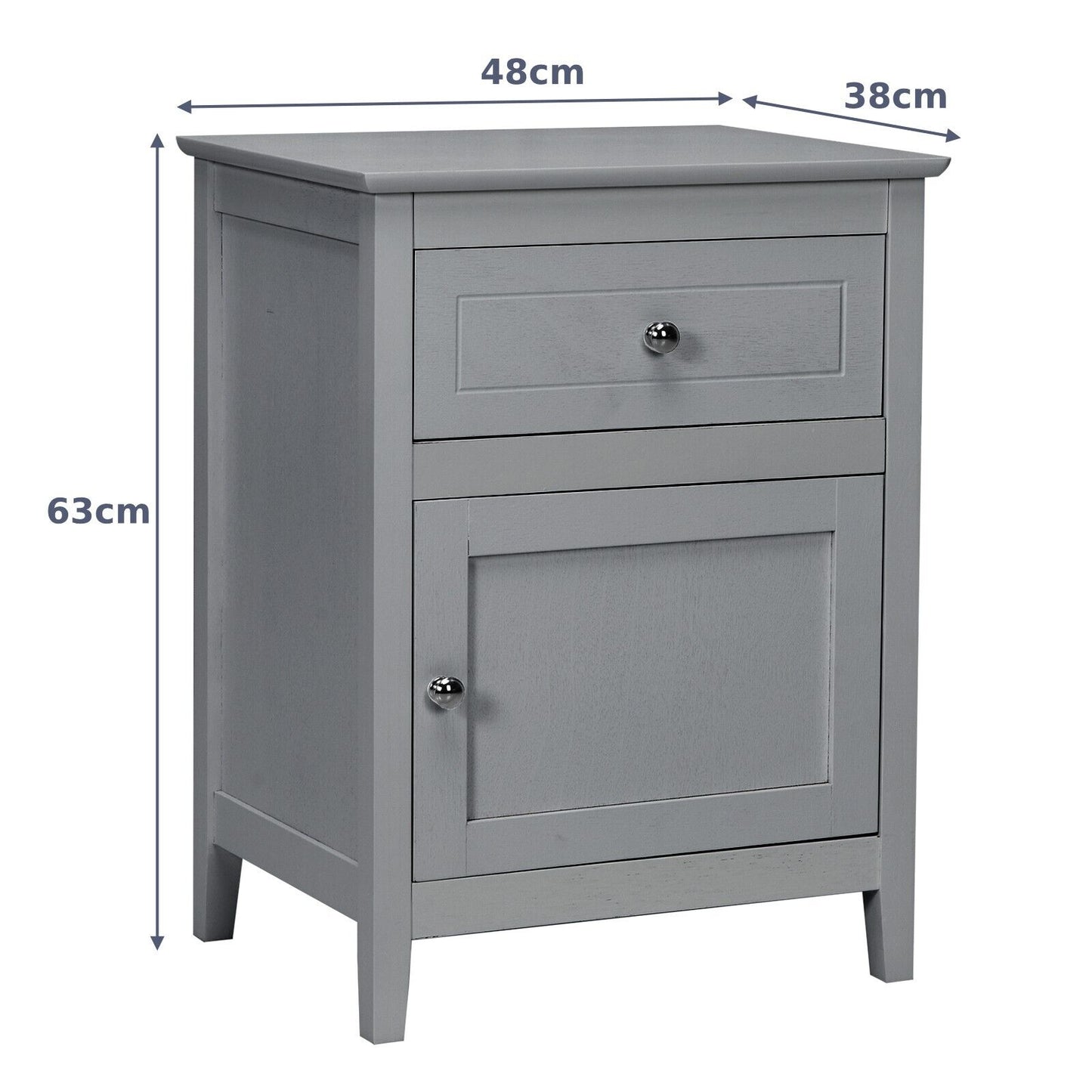 2-Tier Modern Badroom Nightstand with Drawer-Espresso