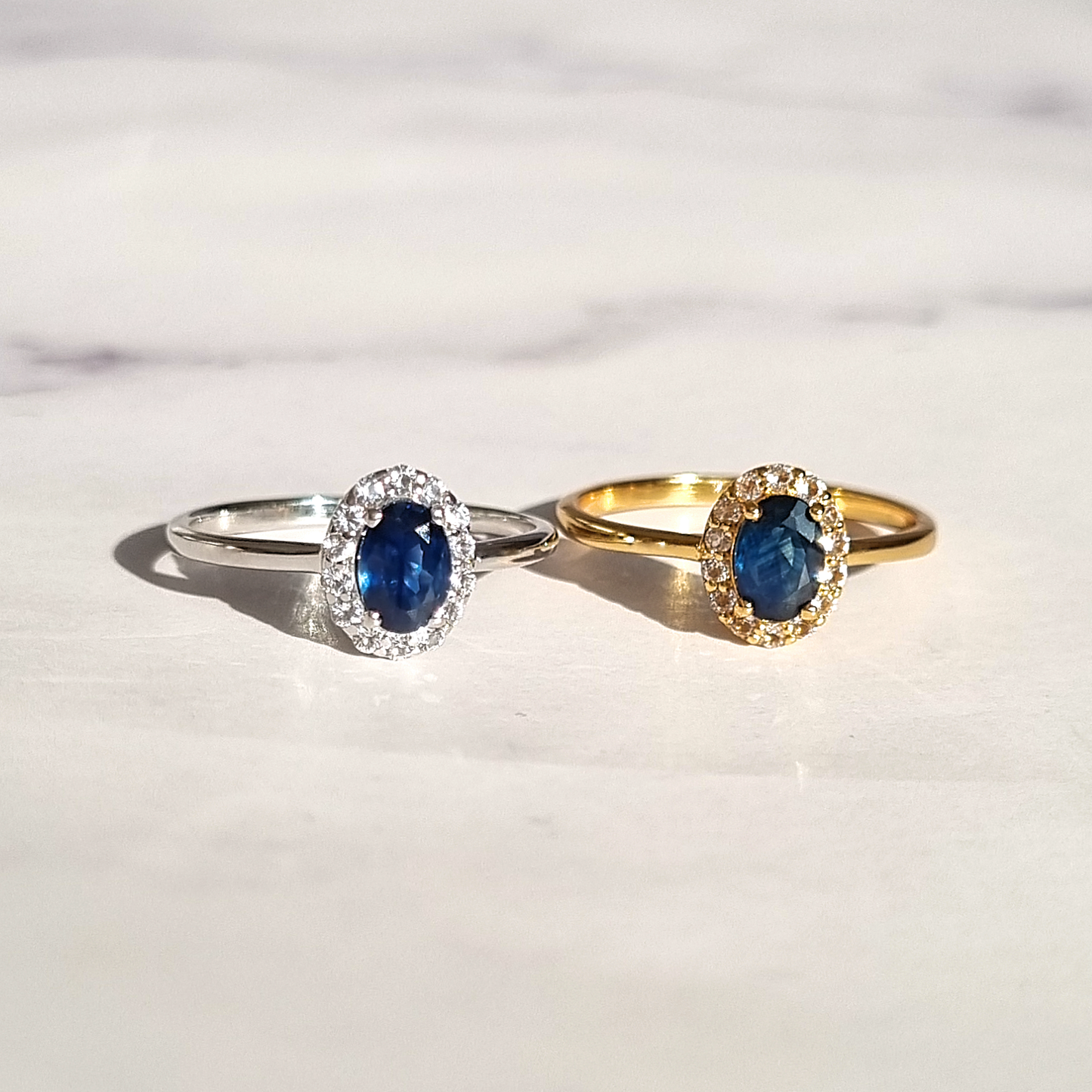 Blue Sapphire Ring in 18k Gold Vermeil
