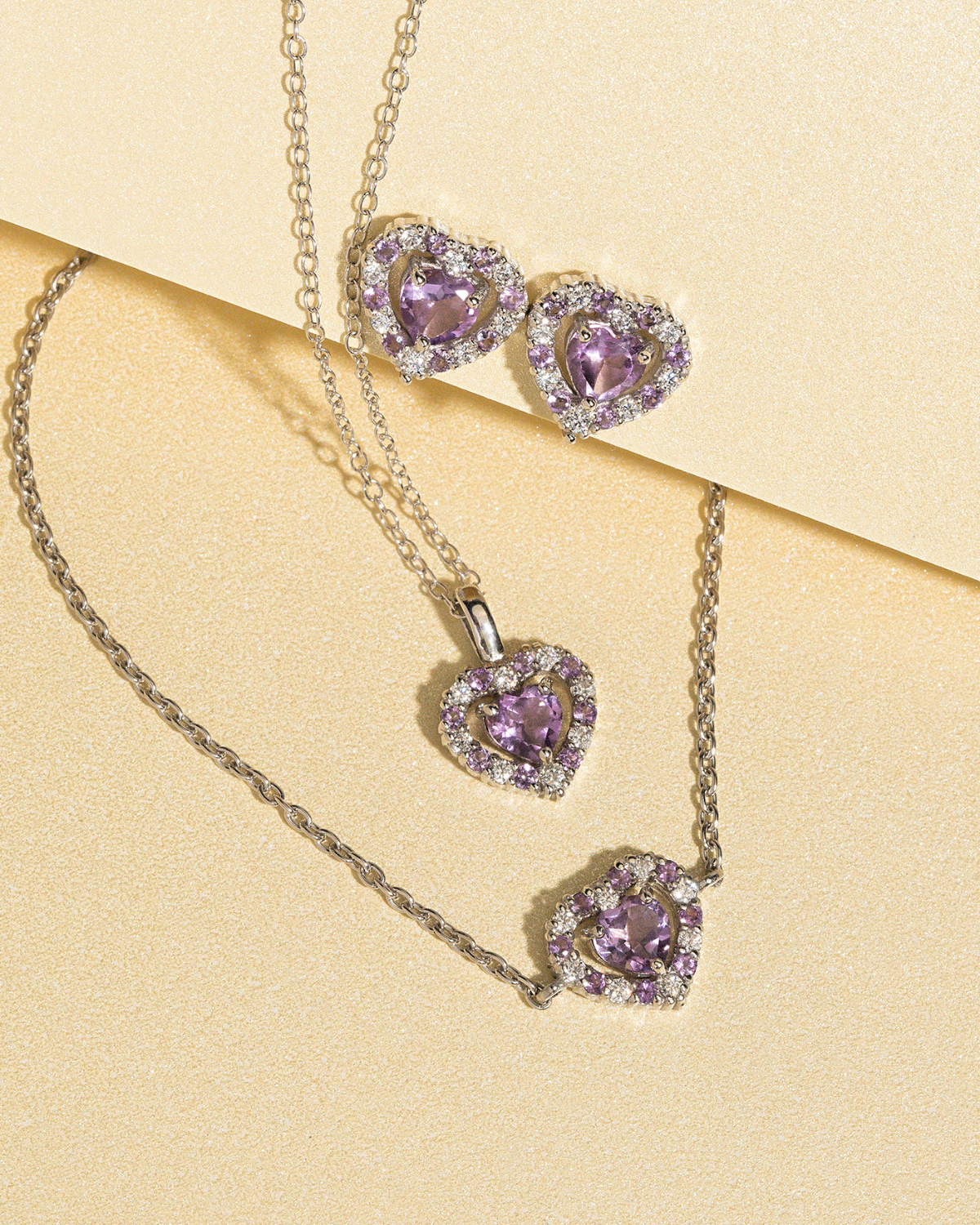 Purple Heart Lavender Amethyst Set in Sterling Silver